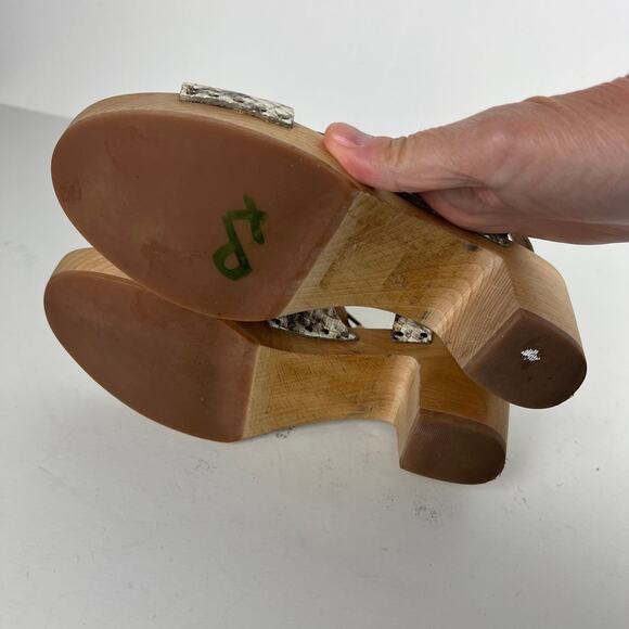 Madewell The Johanna Crisscross Sandal Snake Embossed Leather Sz 7.5 - Picture 5 of 11